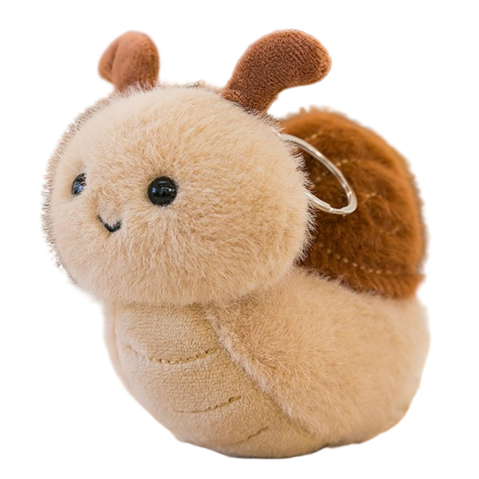 Snail Plush Keychain Adorable Soft Stuffed Animal Toy with Metal Key Ring Cute Snail Plushie for Backpack Decor &, 4.72 Inch
