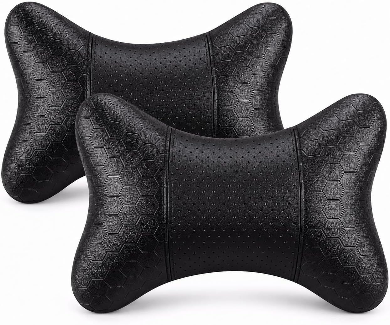 Adroitz Car Neck Rest Pillow Set of 2 | Ergonomic Headrest Cushion for Car Seat | Neck & Cervical Support for Pain Relief | Breathable Washable Cover | Universal Fit for Driving & Travel