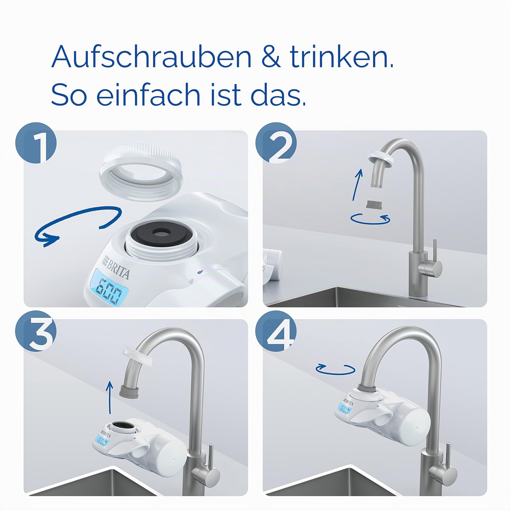 Brita On Tap Wasserfilter, 600 l, Weiß