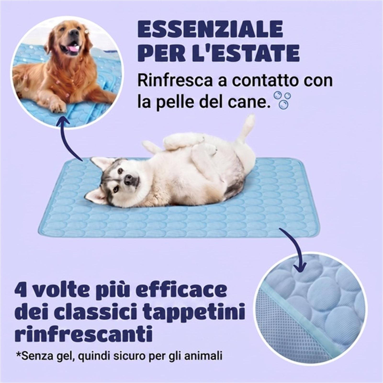 Coolnap Tappetino Rinfrescante Cani Raffreddante Estivo | Impermeabile, antigraffio, superficie fresca, facile da pulire, adatto agli animali domestici