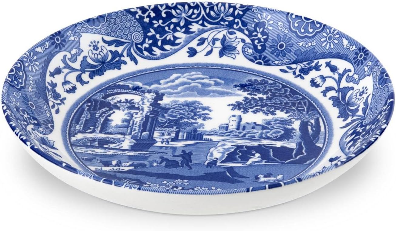 Spode Blue Italian Pasta Bowl, Set of 4 9", White