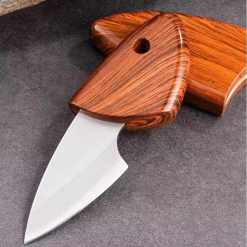 Leaf Shape Handmade Mini Stainless Steel Pocket Knife with Sheath - Portable Outdoor Short Fish Cutter, Keychain Polypropylene Pocket Knives for Camping Kitchen-image-8