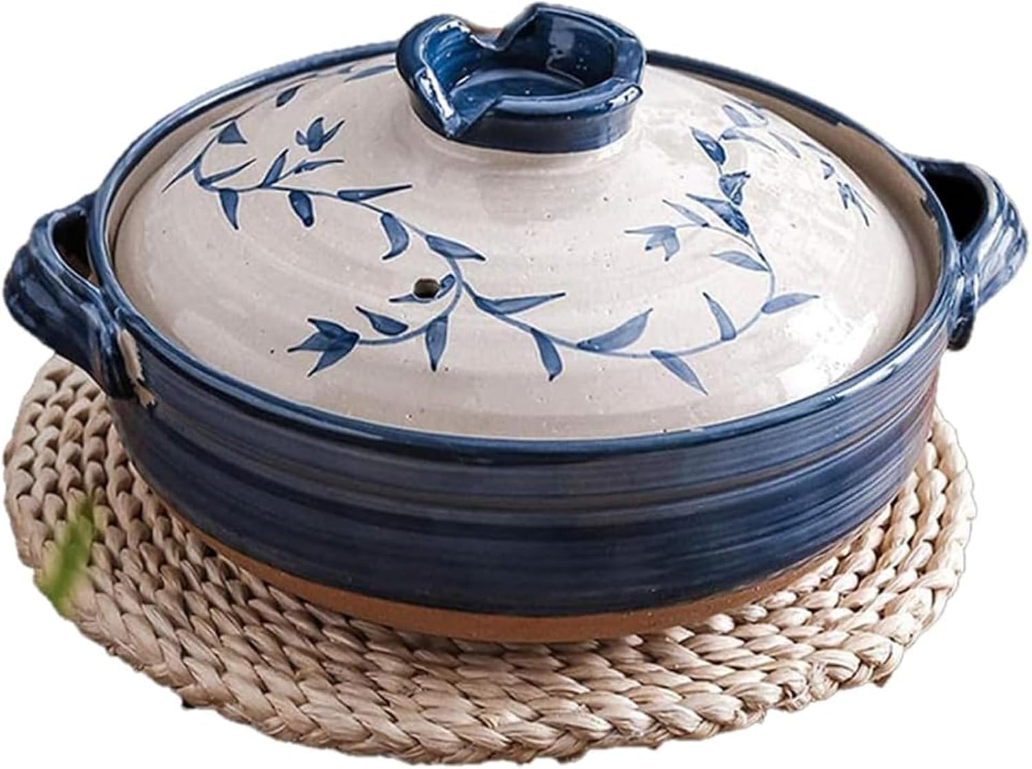 Cocotte en Terre Cuite 1.6L avec Couvercle Allant Au Four pour Ragoûts et Soupes