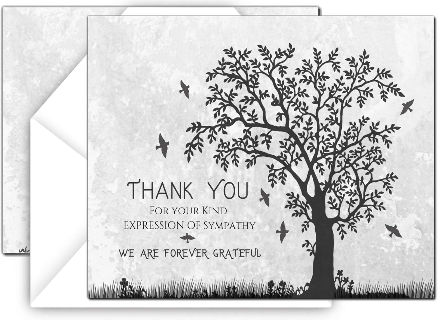 Funeral thank you cards with envelopes Celebration of life Floral Tree acknowledgment memorial Sympathy Christian Thank you notes (40 Pack)