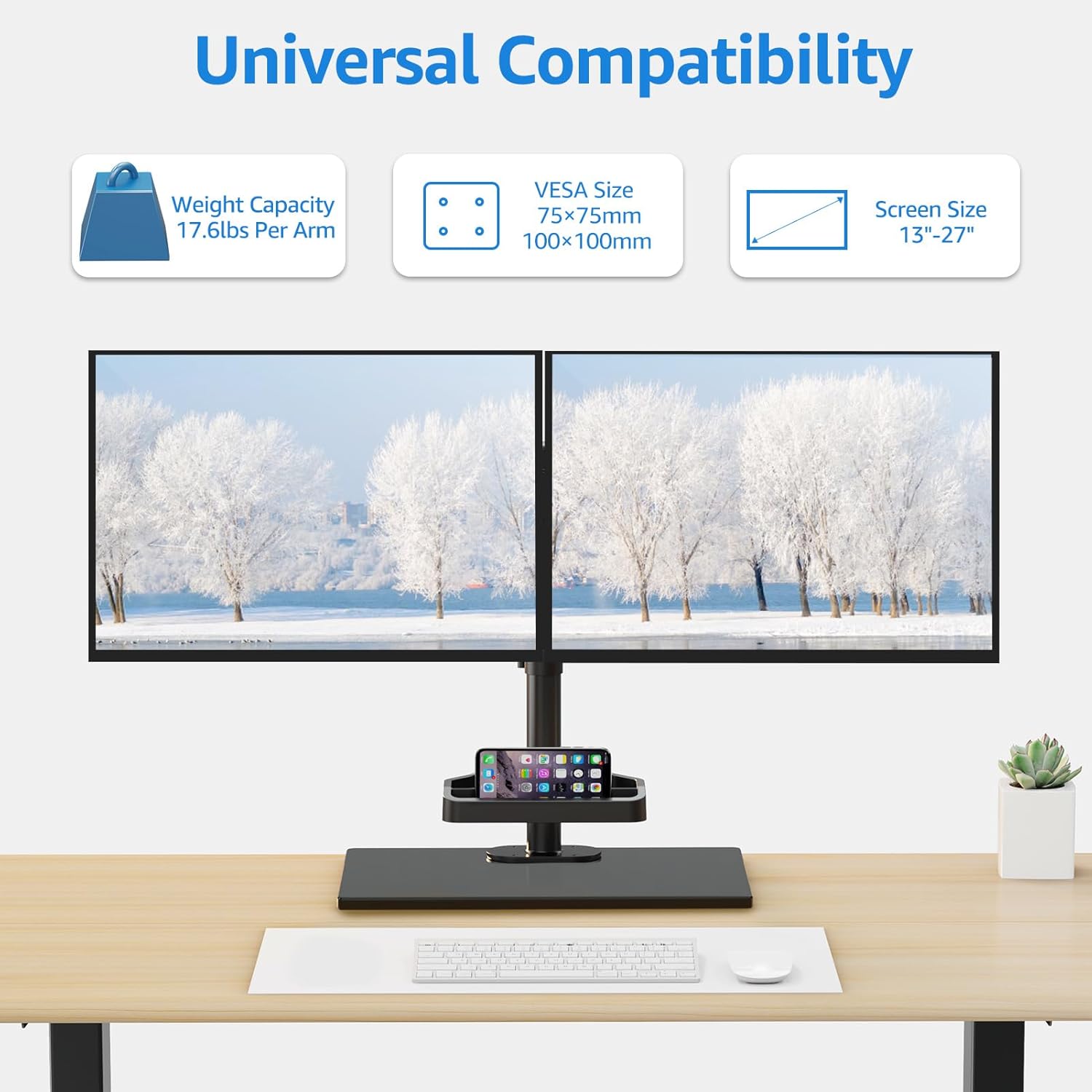 Universal Compatibility of MOUNTUP Dual Monitor Stand