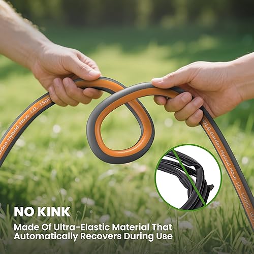 Miniatura 7 de Giraffe Tools Manguera de jardín de 50 pies, manguera de agua plana ligera de 58 pulgadas, longitud personalizada, flexible, a prueba de fugas,