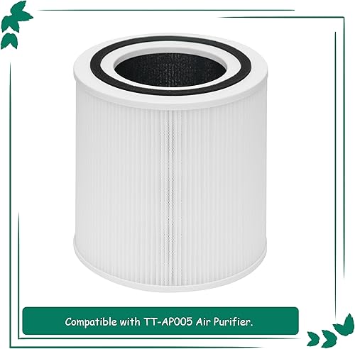 Miniatura 2 de Reemplazo de filtro TT-AP005, compatible con purificador de aire TaoTronics TT-AP005, prefiltro 3 en 1, HEPA verdadero de grado H13 y filtro de