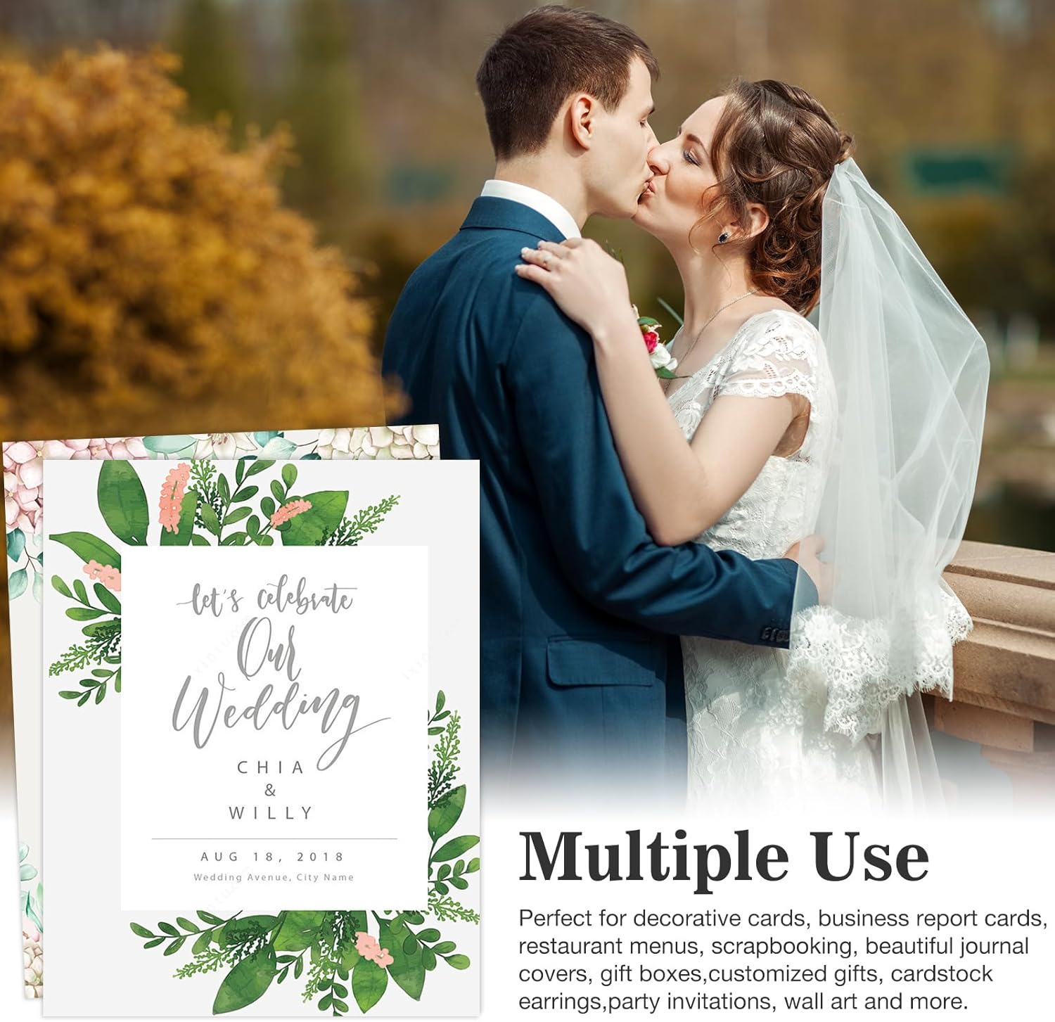 Yizhet 200 Sheets Card Stock Printer Paper 8.5 x 11, Bright White Cardstock 65lb/176gsm, for Office Printing, Invitations, Crafting, DIY Cards