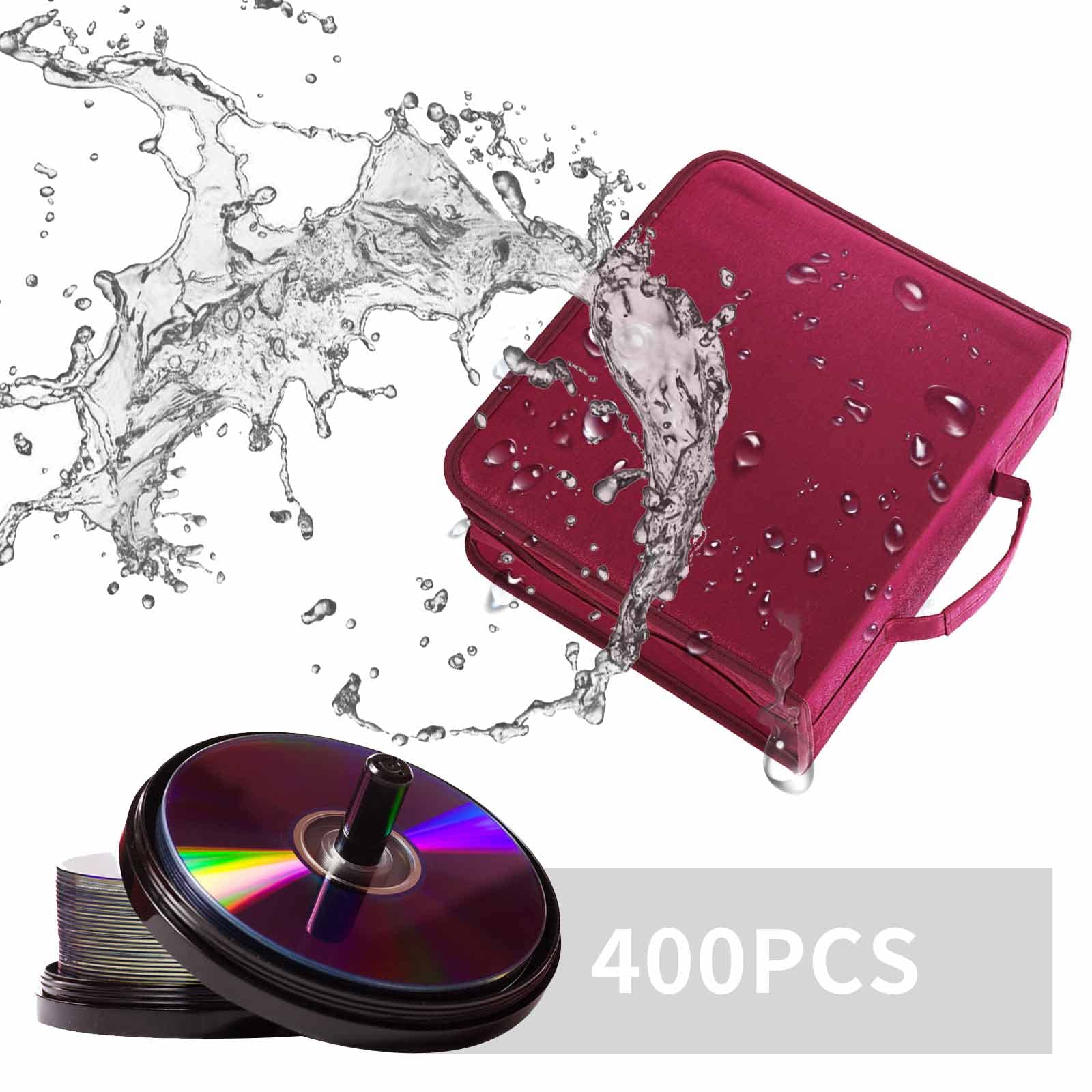 Etui na płyty CD, DVD, 400 pojemności, organizer na DVD, przenośny segregator z portfelem CD, pojemność CD/DVD, portfel, przechowywanie, uchwyt (400)