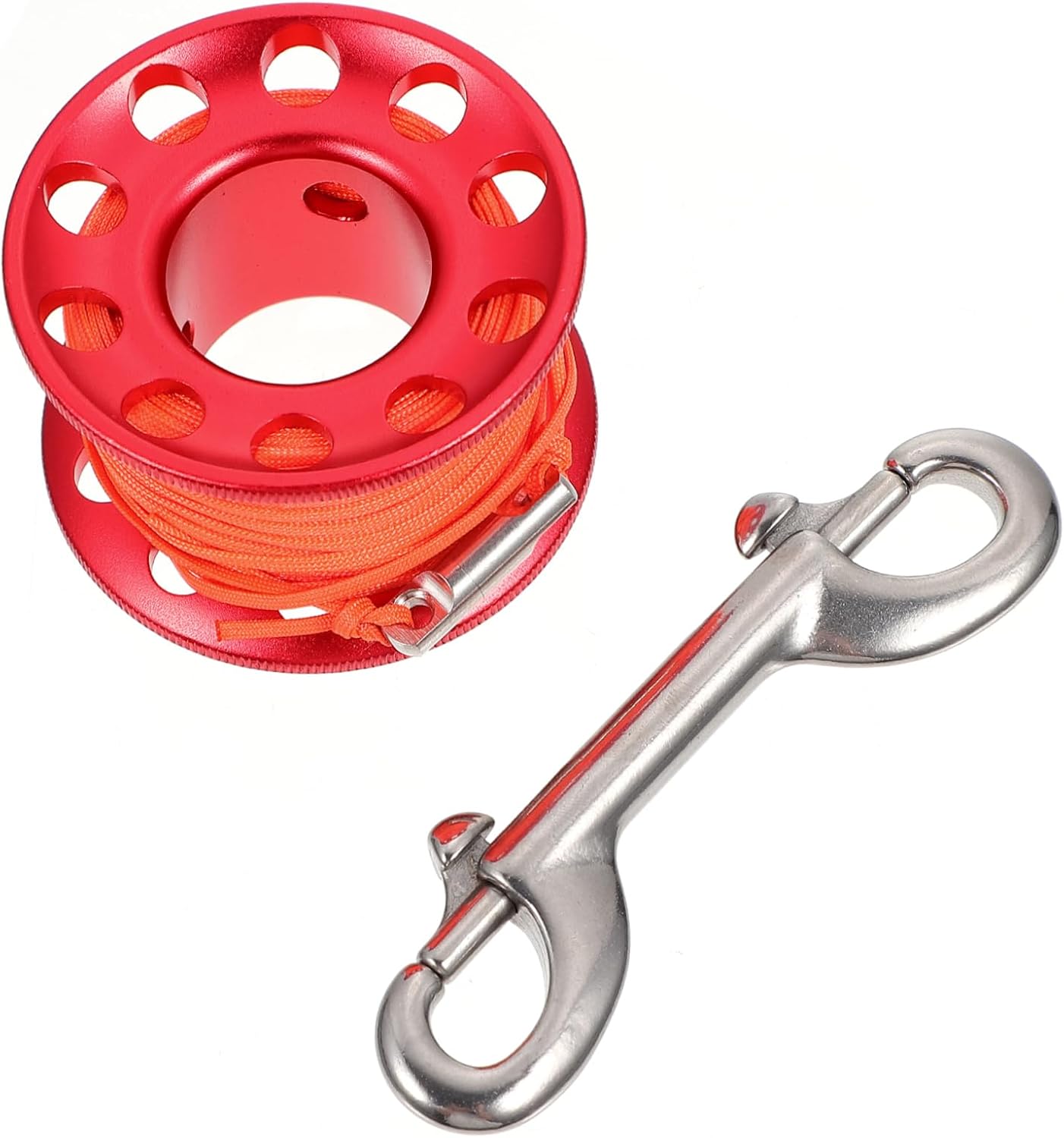 Holibanna 1set Scuba Diving Spool Reel Snap Clip Aluminum Alloy Line Holder for Snorkeling Cave Mapping and Search Recovery Activities Essential Diving Tool