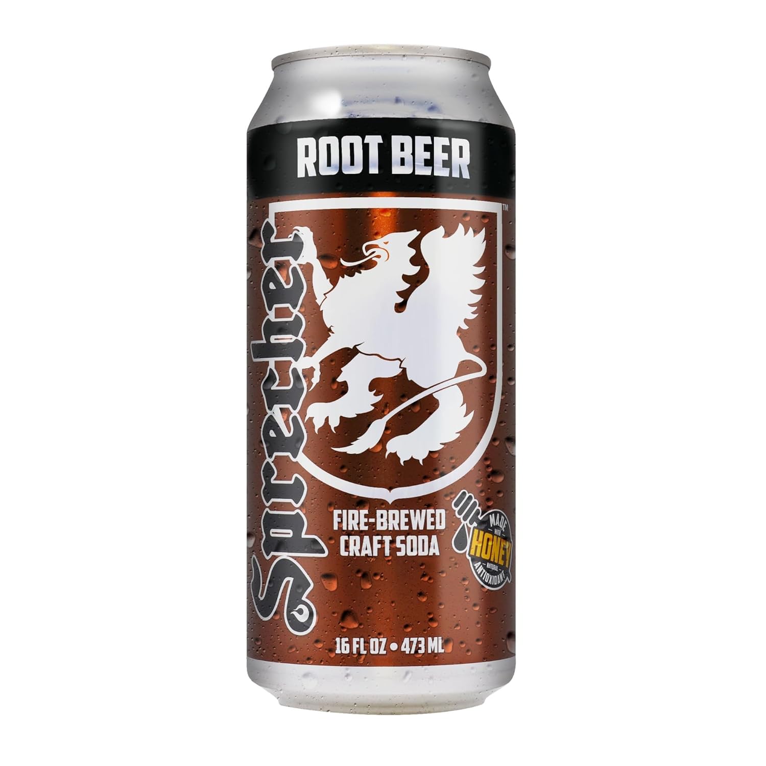 Sprecher Root Beer 16 fl oz Cans (12 Pack), Fire-Brewed Premium Craft Soda with Real Honey, Caffeine Free, Gluten Free, Premium Soft Drink