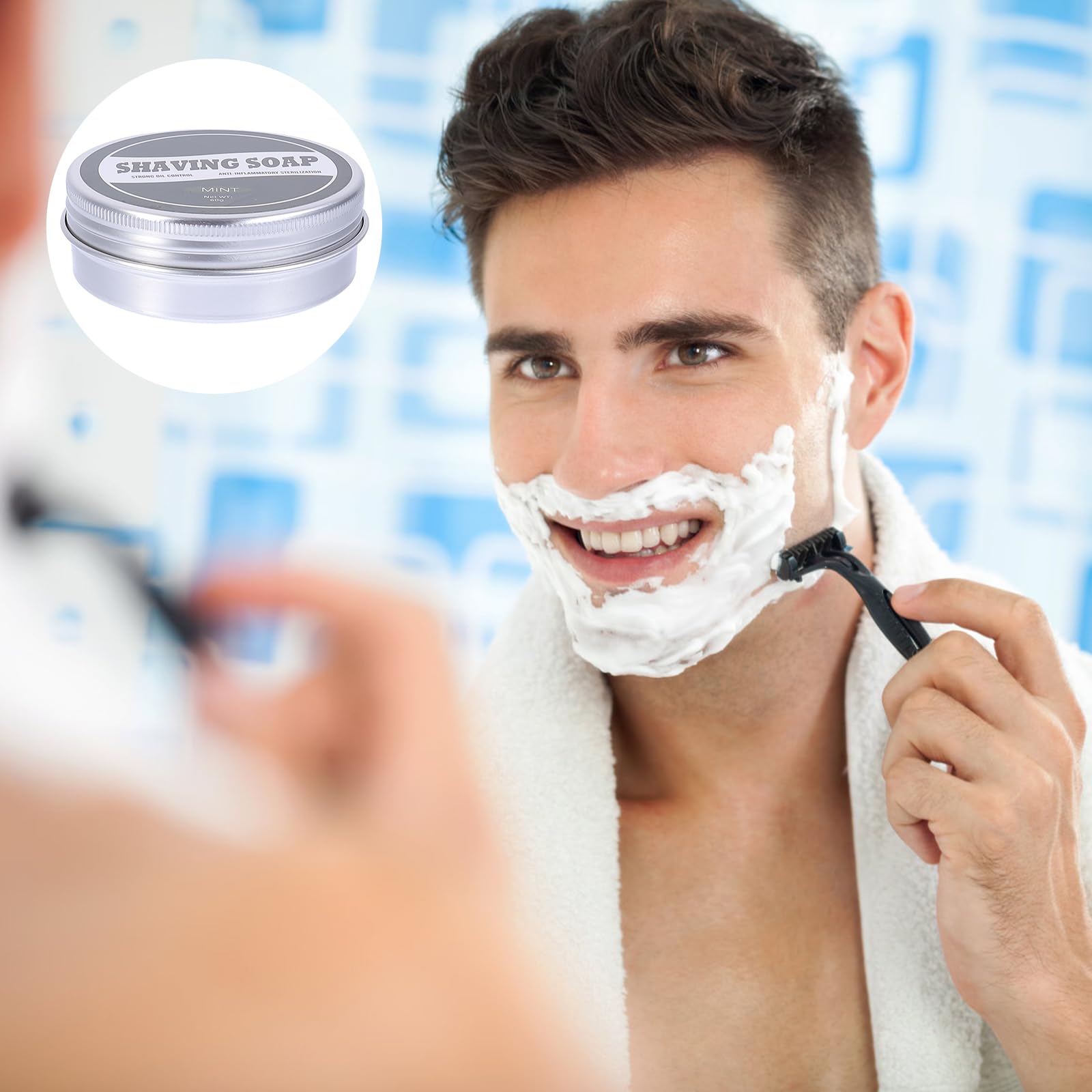 Stirling Shave Soap 1pc Shaving Soap Cleaning Kits Sandalwood Shaving Cream Face Care Kit Shave Cream for Men Beard Removal Kit for Men Washing Soap Skin Care Soap Cleaning Soap