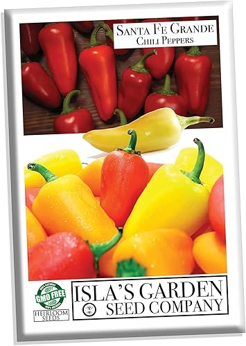 Miniatura 4 de Semillas de pimiento Santa Fe Grande para plantar, más de 50 semillas de reliquia por paquete, semillas de jardín de Isla (semillas de jardín de