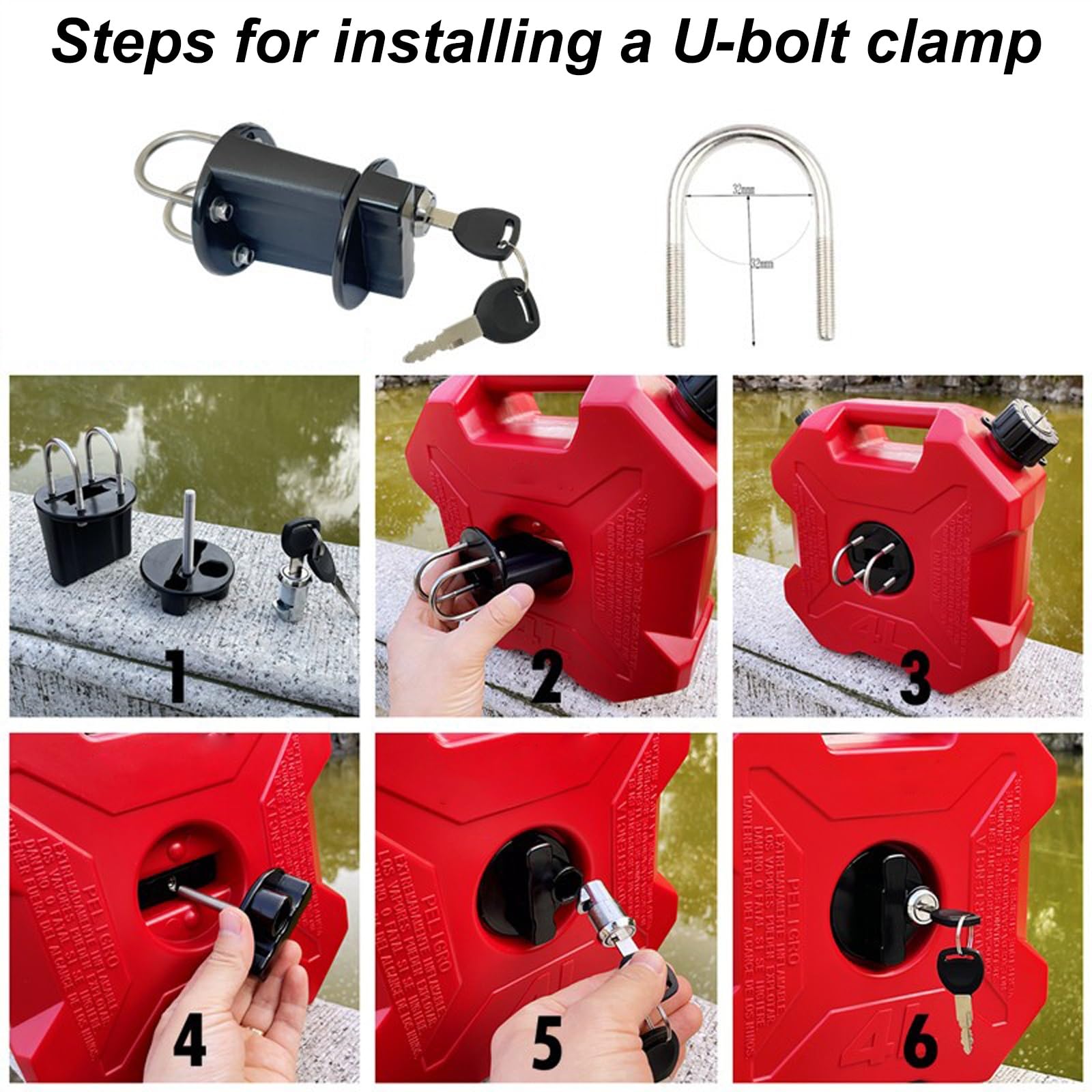 Bidon Gasolina, Garrafas de Aceite de Motor de Plástico con Cierre de Seguridad, Ligeras, Prácticas y Fáciles de Instalar, Aptas para Motocicletas y Coches(Black)