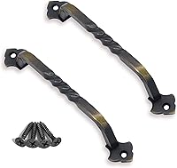 Vista 1 de OVOV Paquete de 2 manijas de puerta de granero para puerta de jardín de madera, cobertizo, puerta de gabinete (bronce)