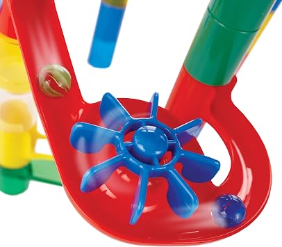MindWare Marble Run and Add-on Set - 120+ Piece Building Set for Kids Plus Over 20 Marbles
