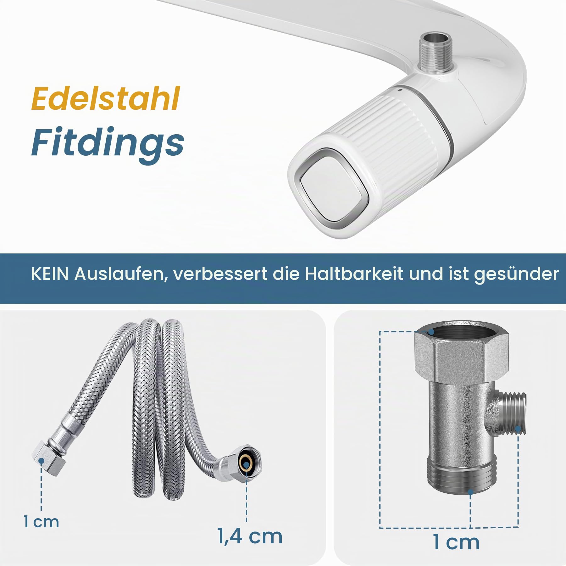 BIGCOW Bidet Aufsatz,Ultra-Slim Bidet Einsatz Für Toilette nicht elektrischer Doppeldüse (Front- und Heckwäsche)