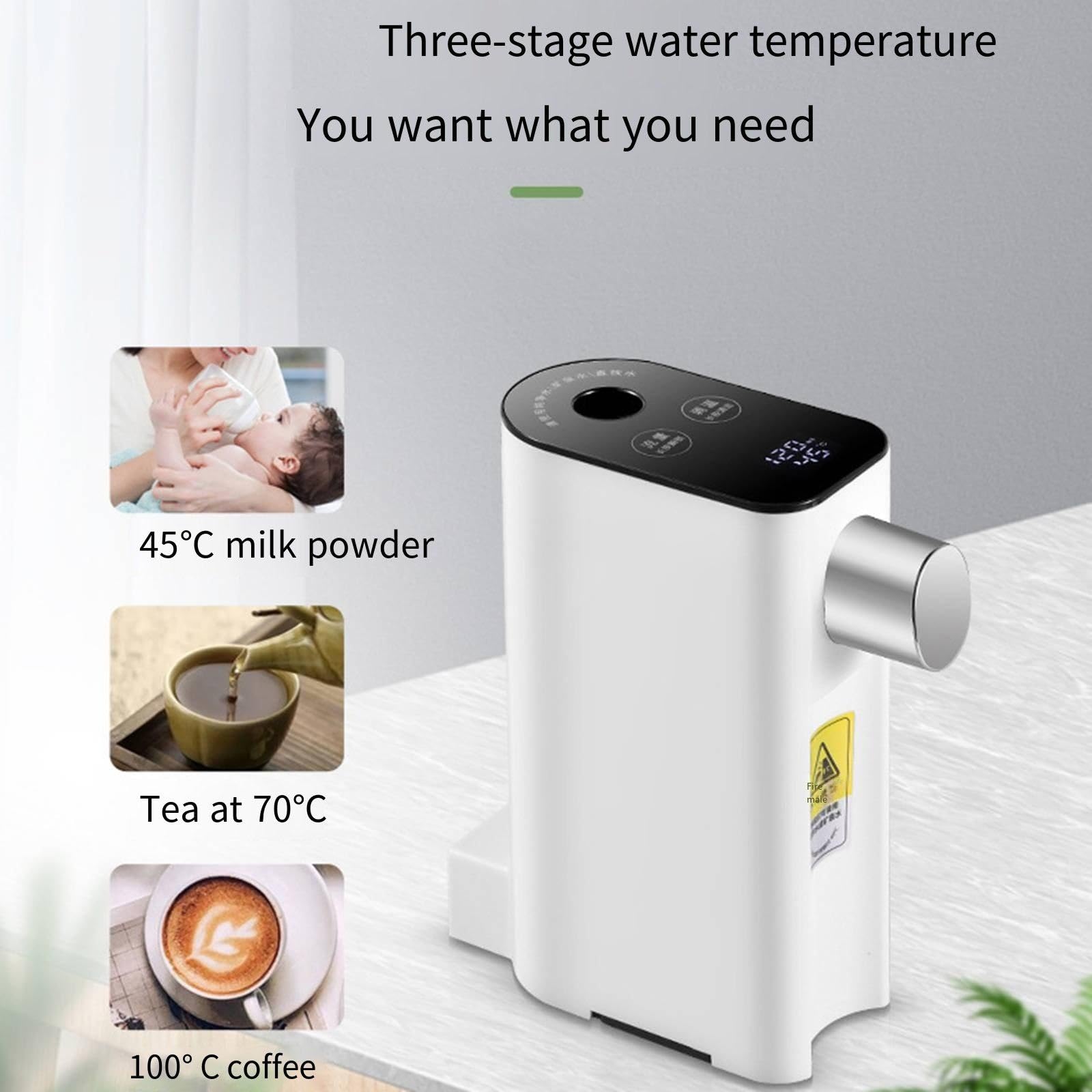 Distributore di acqua calda istantanea con 4 livelli di controllo della temperatura, adatto per bar, uffici, case o viaggi,B
