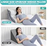 Wedge Pillow for Sleeping, Orthopedic Bed Wedge Pillow Set, 15-in-1 Adjustable Memory Foam Wedge Pillow Post Surgery, 9 &16 & 20 inch Height 3-in-1 Incline Pillows Wedges for Acid Reflux/Snoring