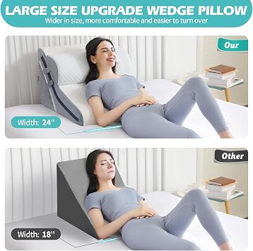Simpledad Wedge Pillow for Sleeping, 3PCS Orthopedic Bed Wedge Pillow Set | 15-in-1 Adjustable Memory Foam Wedge Pillows Post Surgery, 9&16&20 inches Height Back Pillow 3-in-1 Incline Wedges Pillows