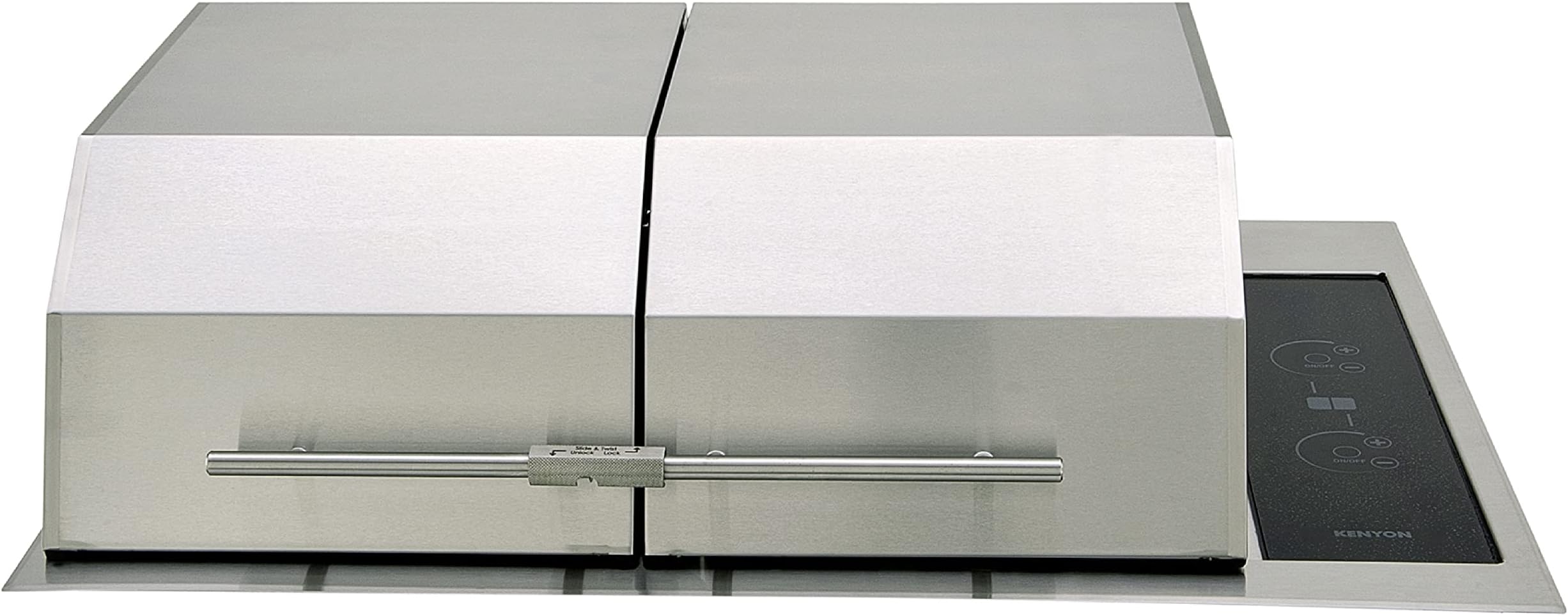 - Kenyon Texan Built-In Electric Grill for Stone Counter, Standard Lite-Touch, Stainless Steel Grill with Split Lid for Indoor and Outdoor Use, 2 Burners, Quick Heat Up, Dishwasher Safe Grate, 240V