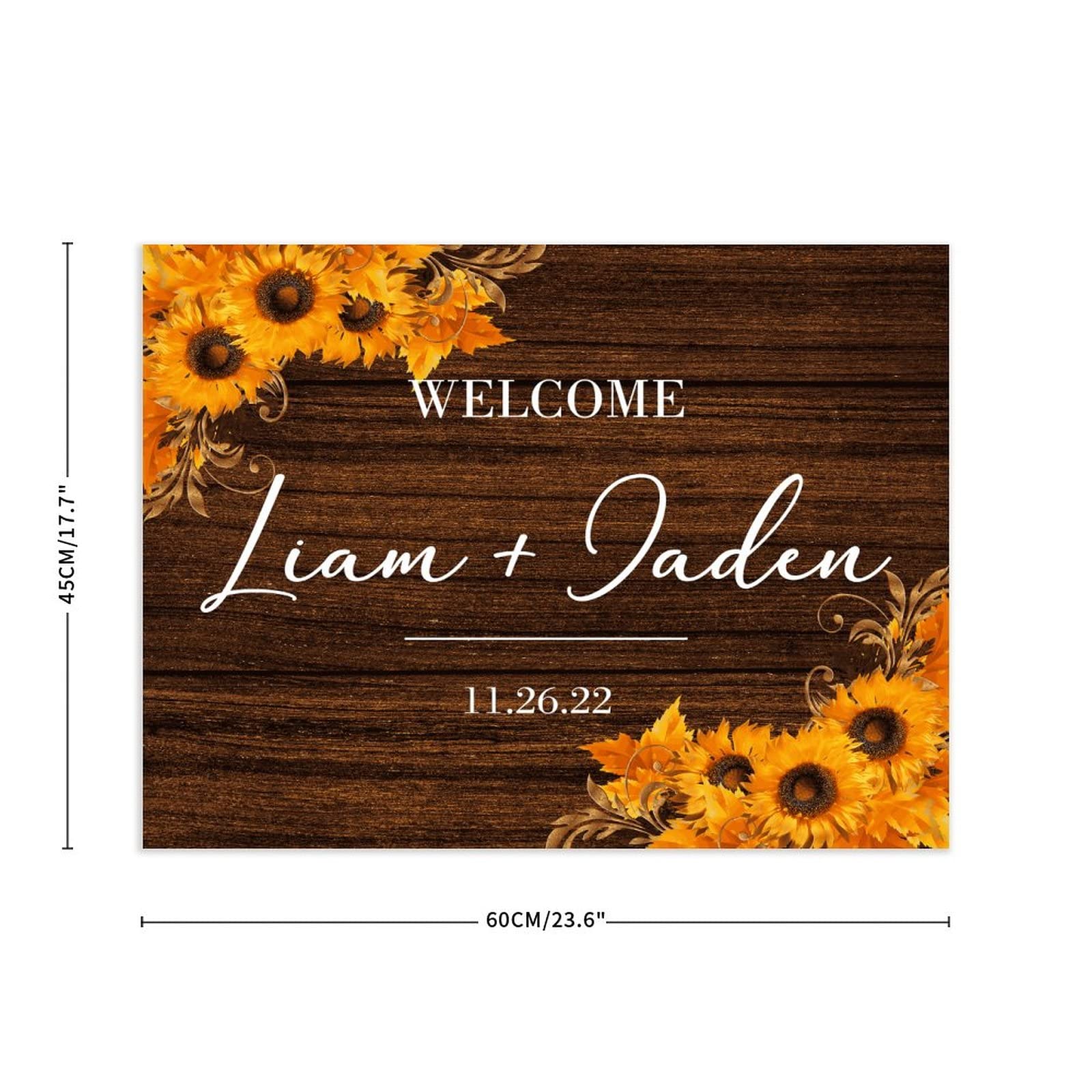 Spersonalizowany znak powitalny ślubny 'Welcome to Our Wedding Wood' znak ślubny zabawny panna młoda pan młody miłość dekoracja drewniany znak przyjęcie weselne plakat na ceremonię zaręczyny artykuły