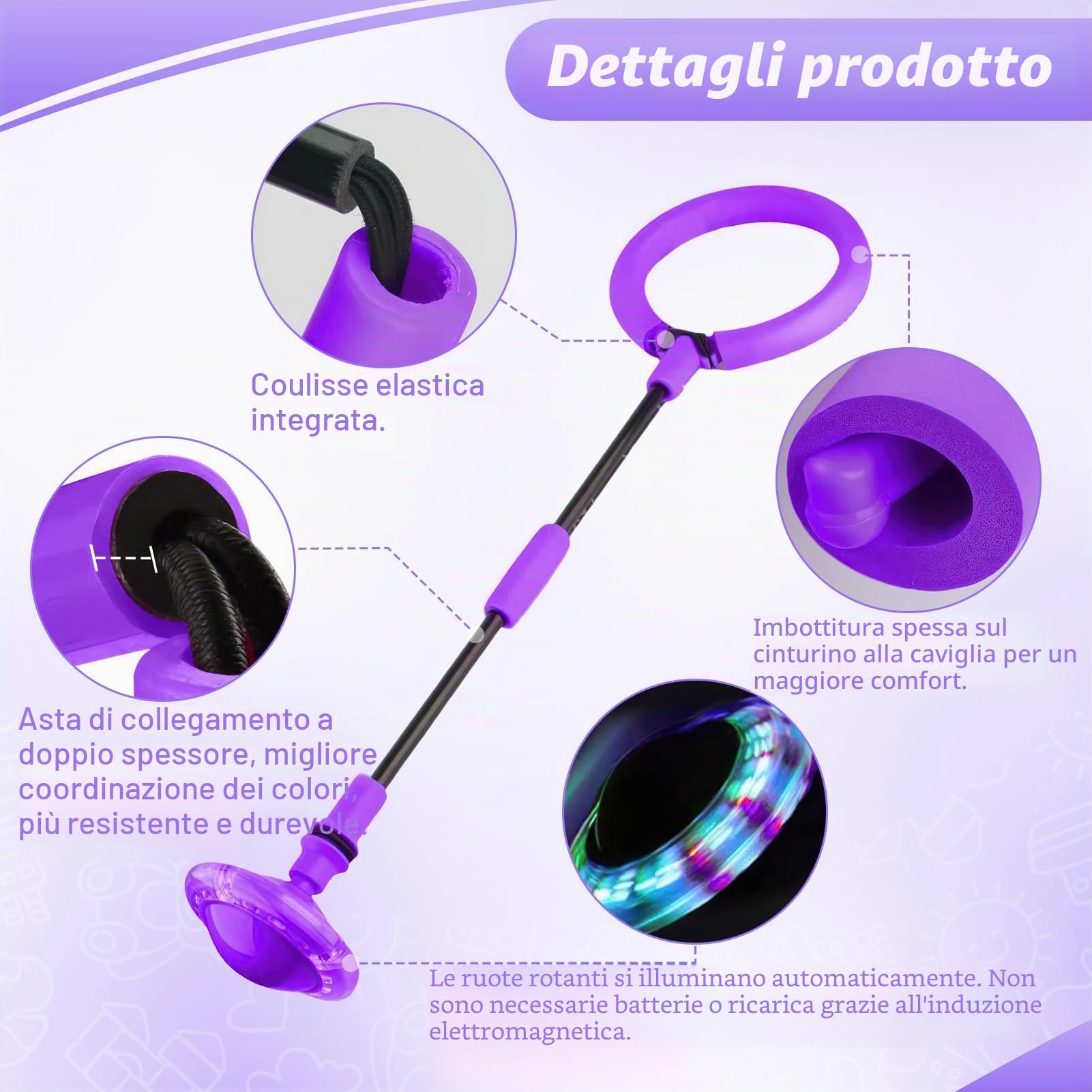 Anello di Salto Della Palla per Caviglia,Palla da Salto Pieghevole Ankle Skip Ball Lampeggiante Palla per Saltare Regalo Giochi per Bambini 6, 8, 9, 10, 11, 12 AnniCaviglia