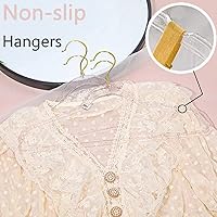 Vista 6 de Perchas de Ropa Rosas de 16", Paquete de 40 Perchas de Plástico con Recubrimiento Transparente para Armario de Adultos, Bling Ganchos de Ropa