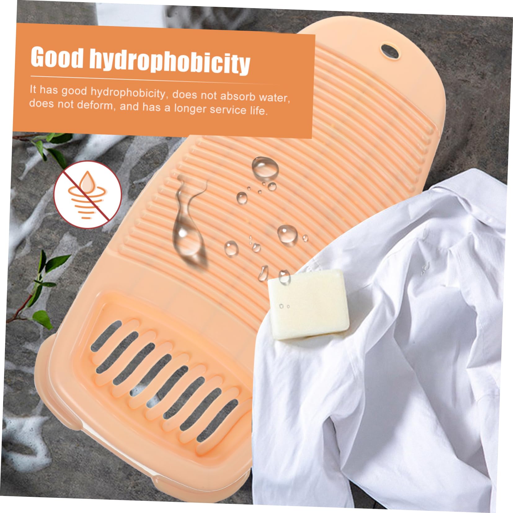 Garneck Thickened Anti-skid Plastic Laundry Washboard Soap Holder Portable Hand Washing Tool for Clothes for Clothes Socks and Towels Space-saving Design