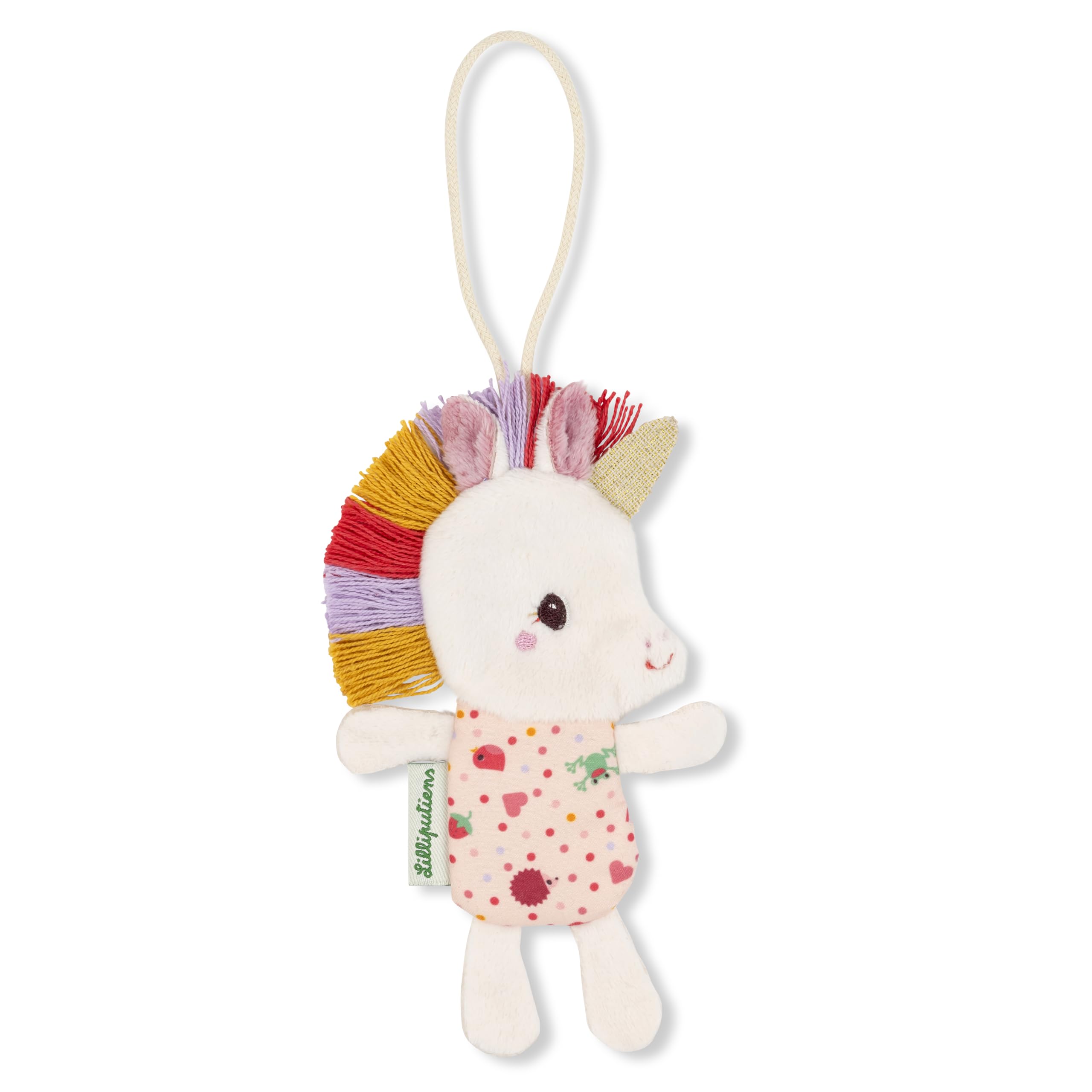 Lilliputiens - Lena the Unicorn Children's Luggage Tag – Colorful & Customizable for Suitcases - Luggage Accessory - Pink – 16 cm - Ages 2+ - 83623