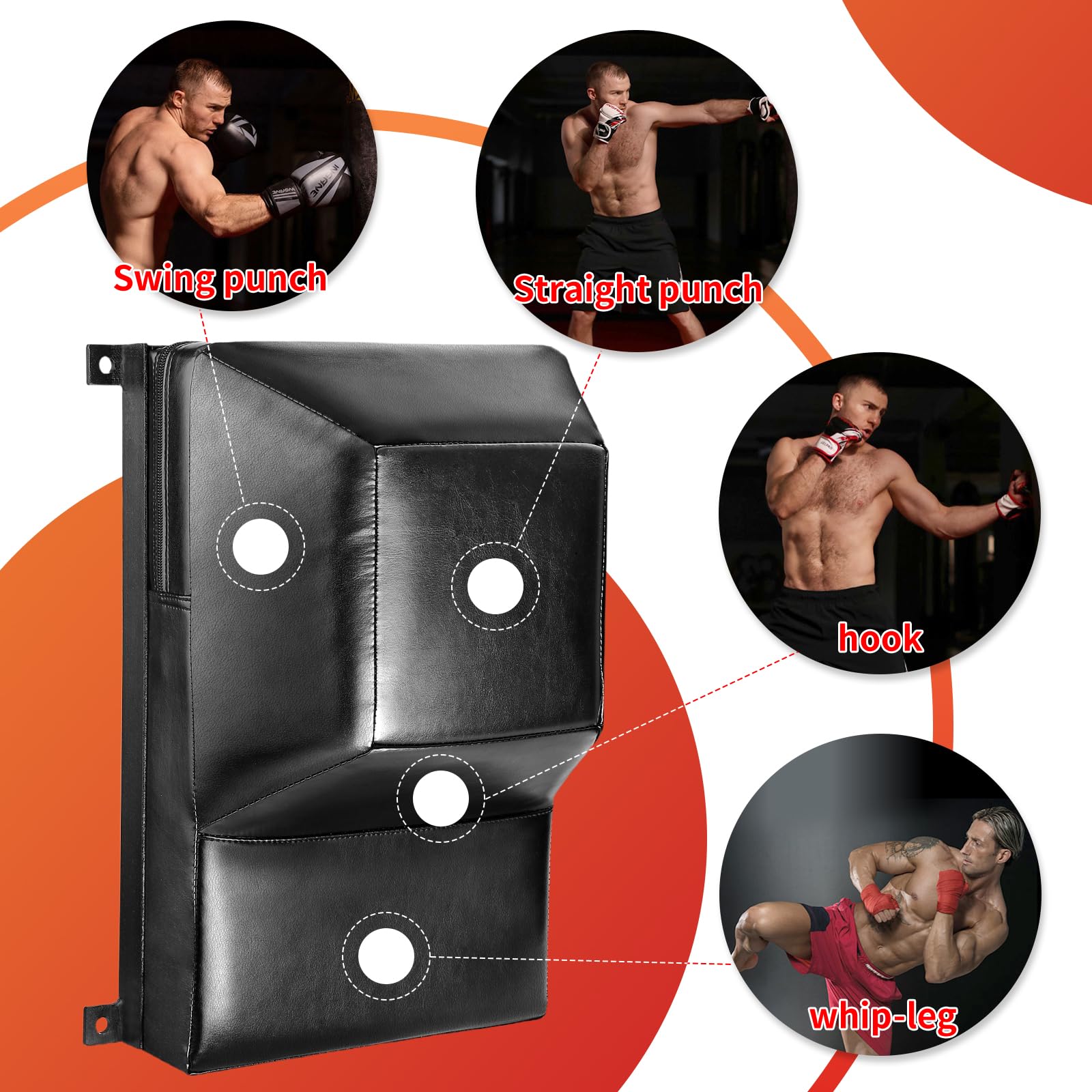 Punching Pad Da Muro In Pelle PU - Per Allenamento Boxe, Muay Thai, Arti Marziali, Resistente - Foto 8