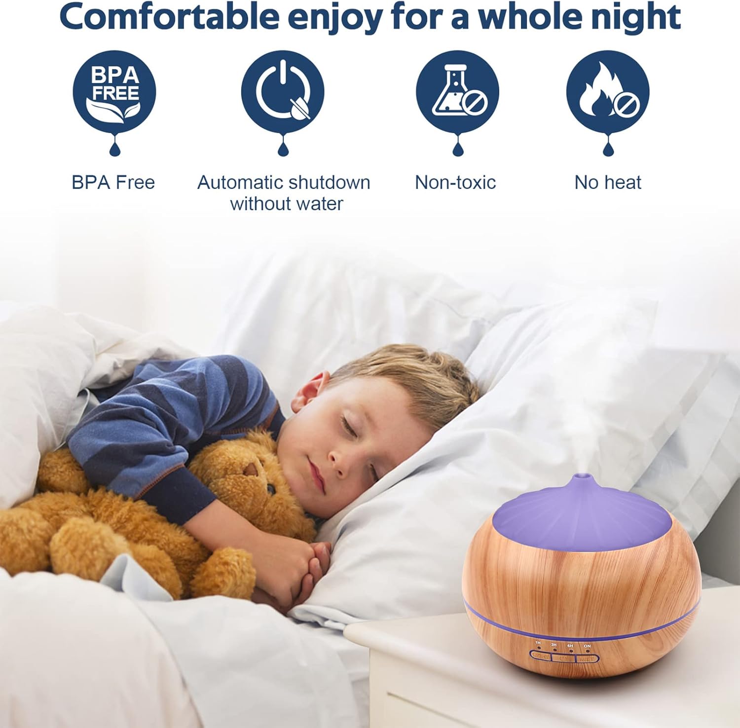 Diffusers for Essential Oils Large Room: 500ml Aromatherapy Diffuser Air Humidifier for Home - Ultrasonic Electric Aroma Vaporizer Bedroom - Scent Cool Mist Oil Humidifiers