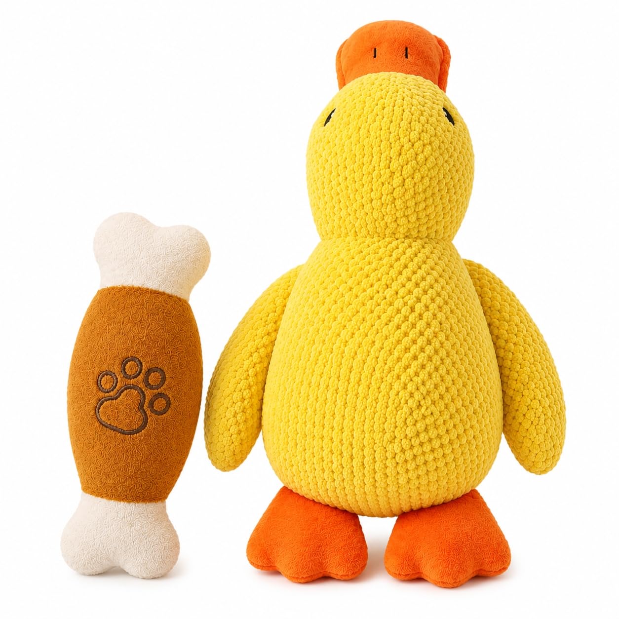 2PCS Dog Squeaky, Soft Duck, Duck Plush, Yellow Ducks, Interactive Pet Accessory For Daily Play & Interaction(Brown and yellow)