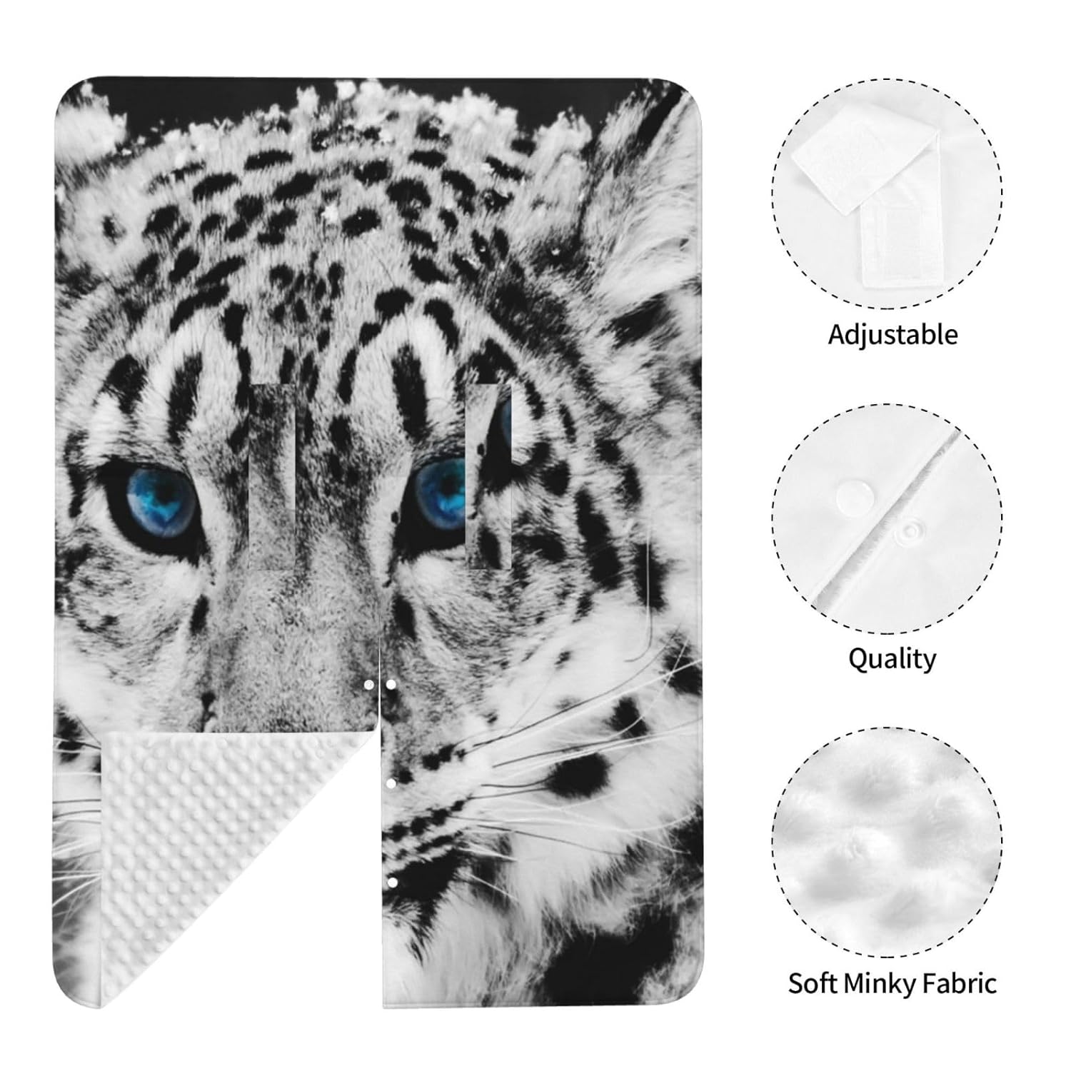 Snow Leopard Baby Car Seat Cover & Breastfeeding Nursing Cover - Breathable Stretch Fabric Multi-Use Nursing Cover for Breastfeeding