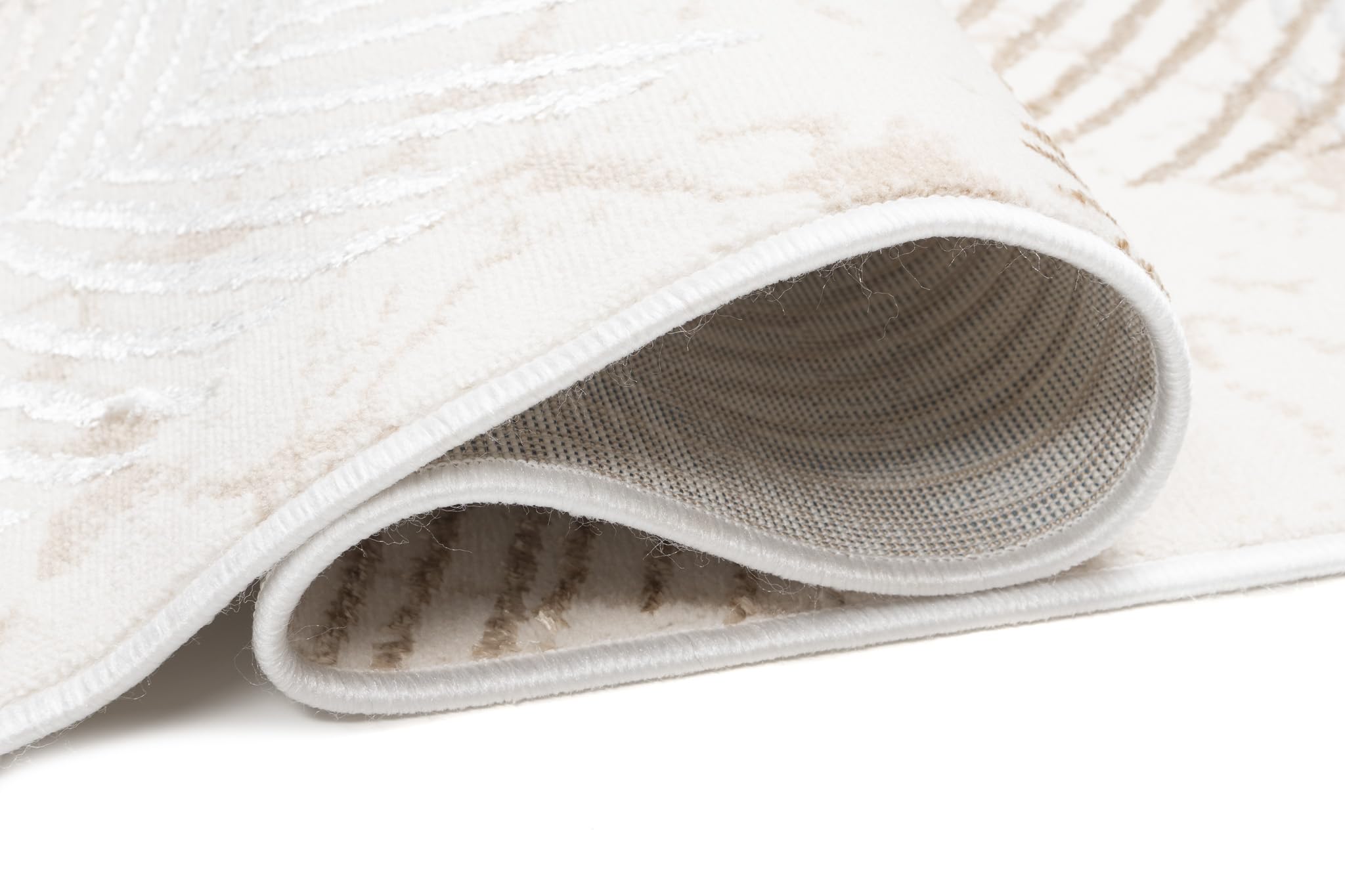 TAPISO Crystal Läufer Teppich Glänzend Gold Beige Braun Blätter Palmenblätter Wohnzimmer Schlafzimmer Flur Korridor Modern Design ÖKO-TEX 70 x 350 cm