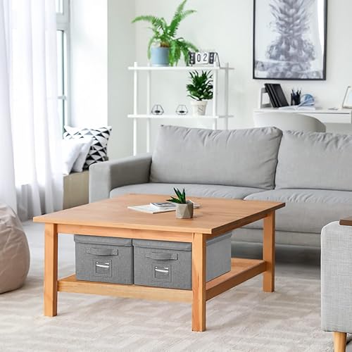 Miniatura 7 de Cajas de almacenamiento de armario de 22.8 cuartos de galón con tapas, de lona gris, plegables, apilables, con tapa plana, para ropa, zapatos