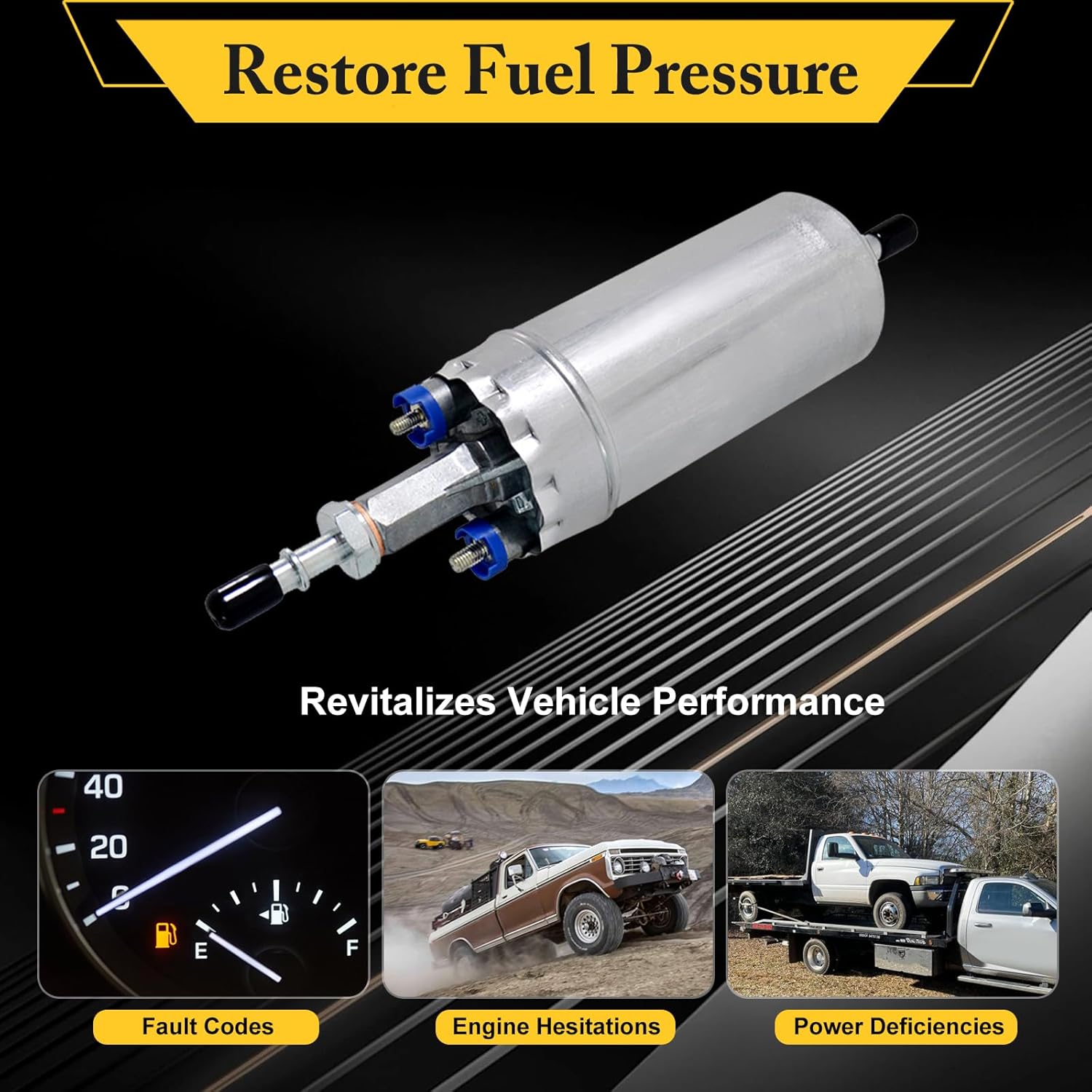 Diesel Electric Fuel Pump Compatible with 1999-2003 F-ord 7.3L F-250 F-350 F-450 F-550, Excursion,E-350 E-450 E-550 Super Duty Diesel with a Adapter Replacement 12V F8149350AA 69136 - Image 4