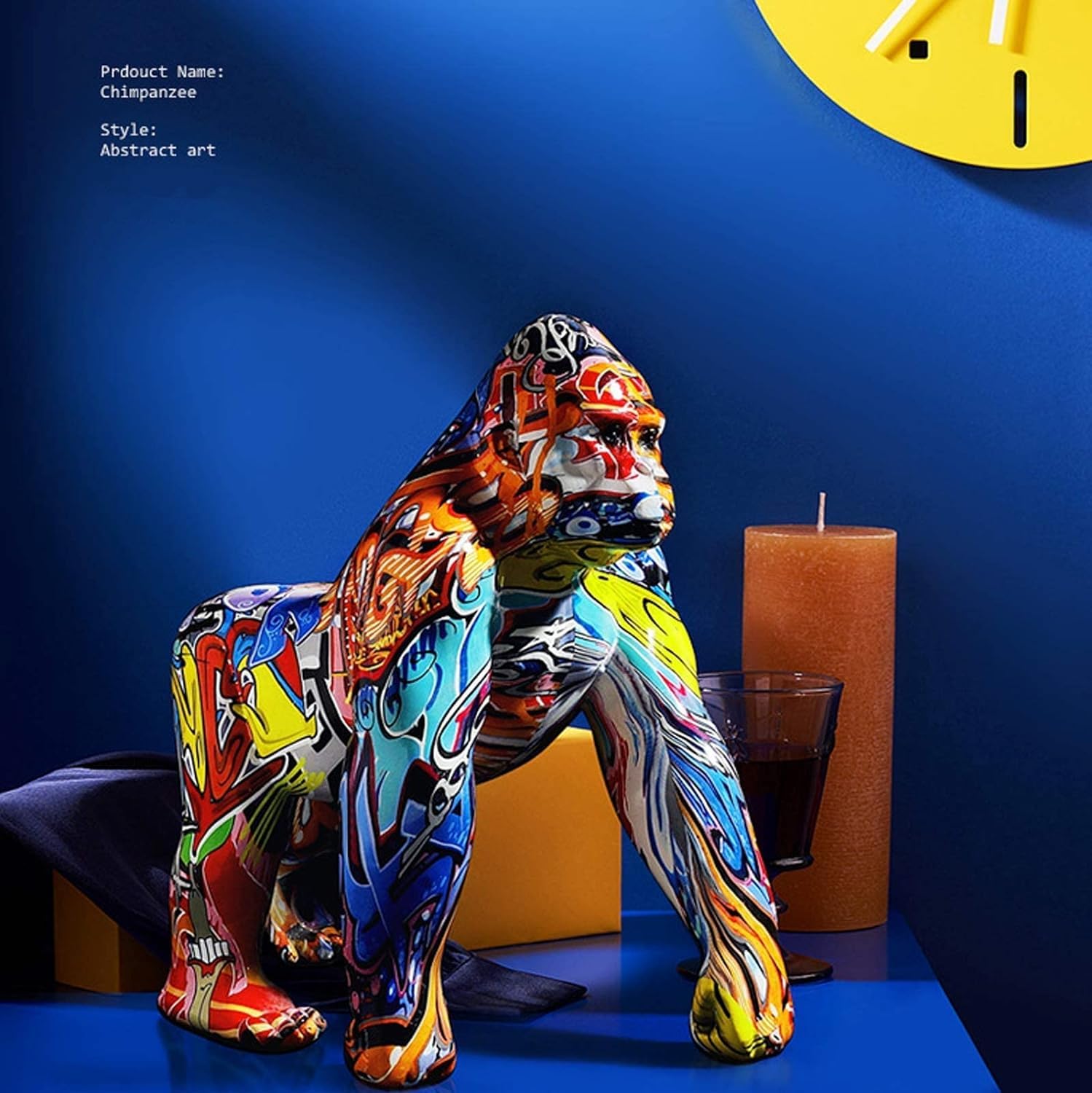 Estátua De Resina Abstrata Pantera Negra Animal Geométrica Decoração - Foto 10