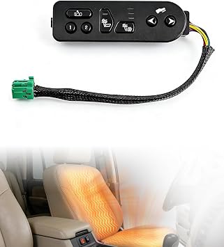 Silverado/Escalade Driver Side Seat Heater Switch with Pedal Height Adjustment Compatible with 2003-2006 Escalade Silverado Avalanche 1500 2500 Suburban 1500 2500 Tahoe Yukon XL Replaces 15116862
