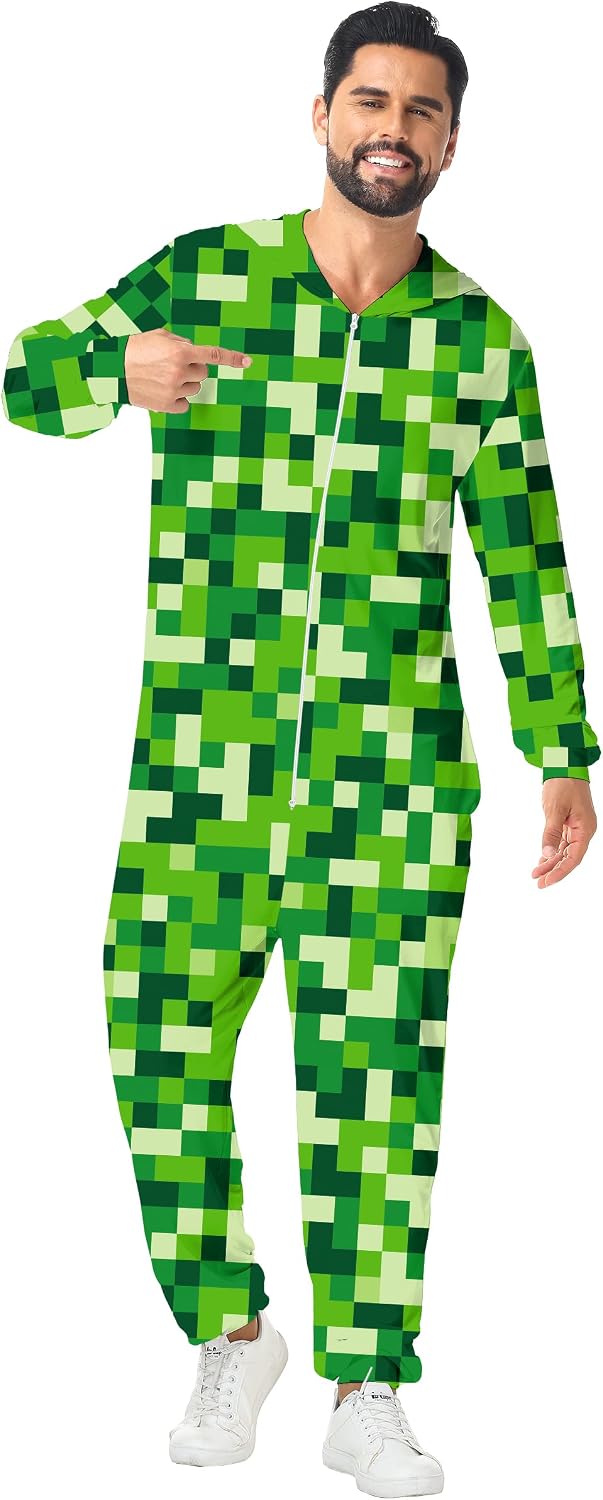 Unisex Adult Valentines Onesie Pajamas Funny Cosplay Costume for Men Women