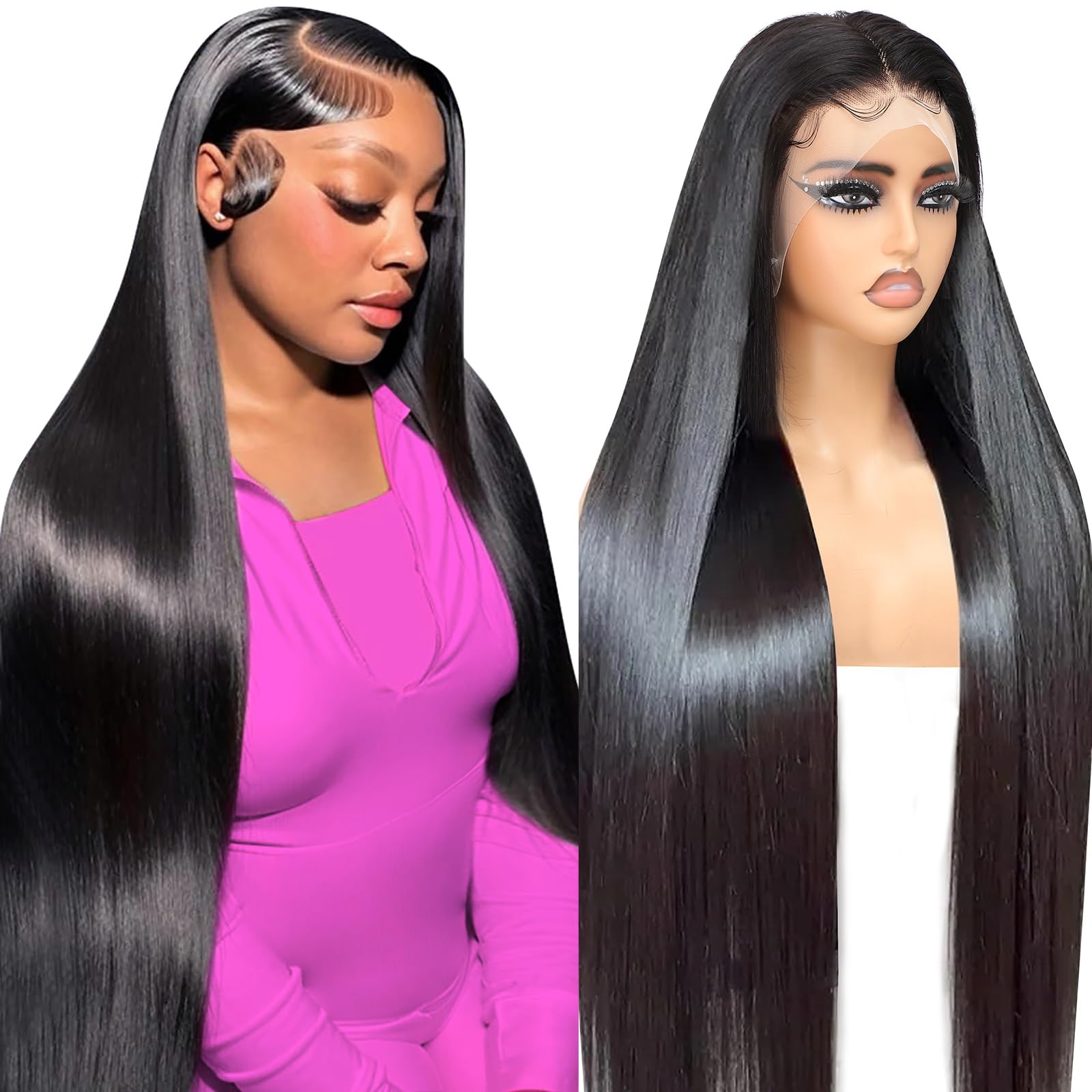 Beluck 220 Density Straight Human Hair Wig for Black Women 13X6 Transparent HD Lace Front Wigs Human Hair Pre Plucked