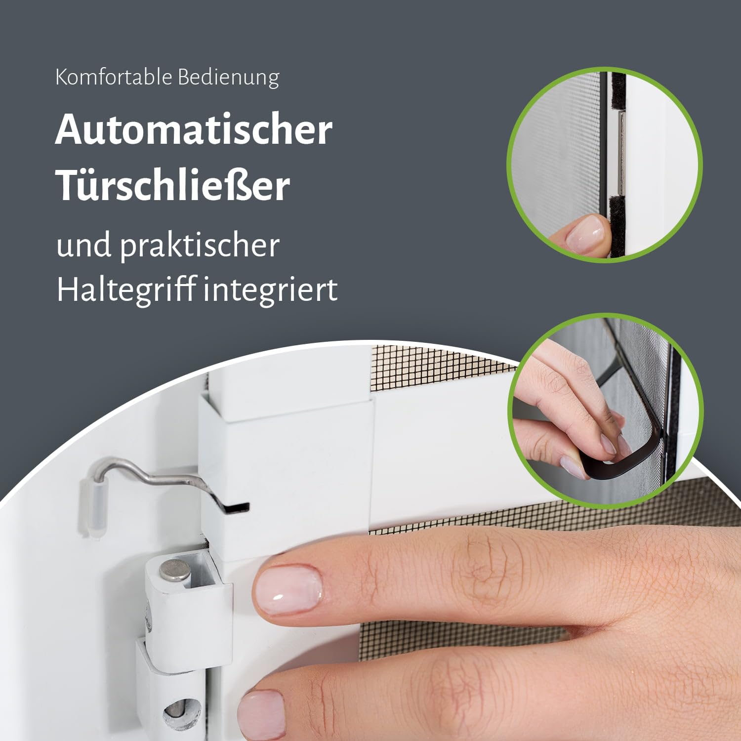 empasa Insektenschutz Fliegengitter Tür Alurahmen MASTER SLIM PLUS, individuell zuschneidbar, als Selbstbausatz, Farbe: anthrazit, Größe 100 x 210 cm
