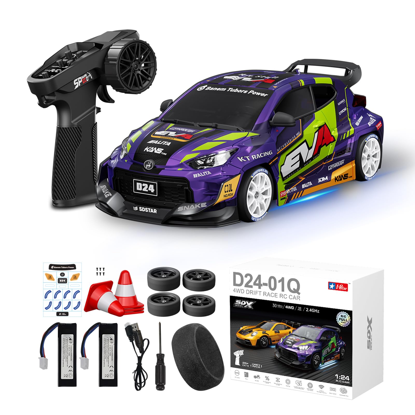 RC Drift Car 1/24 Escala 4WD Coche de carreras con control remoto
