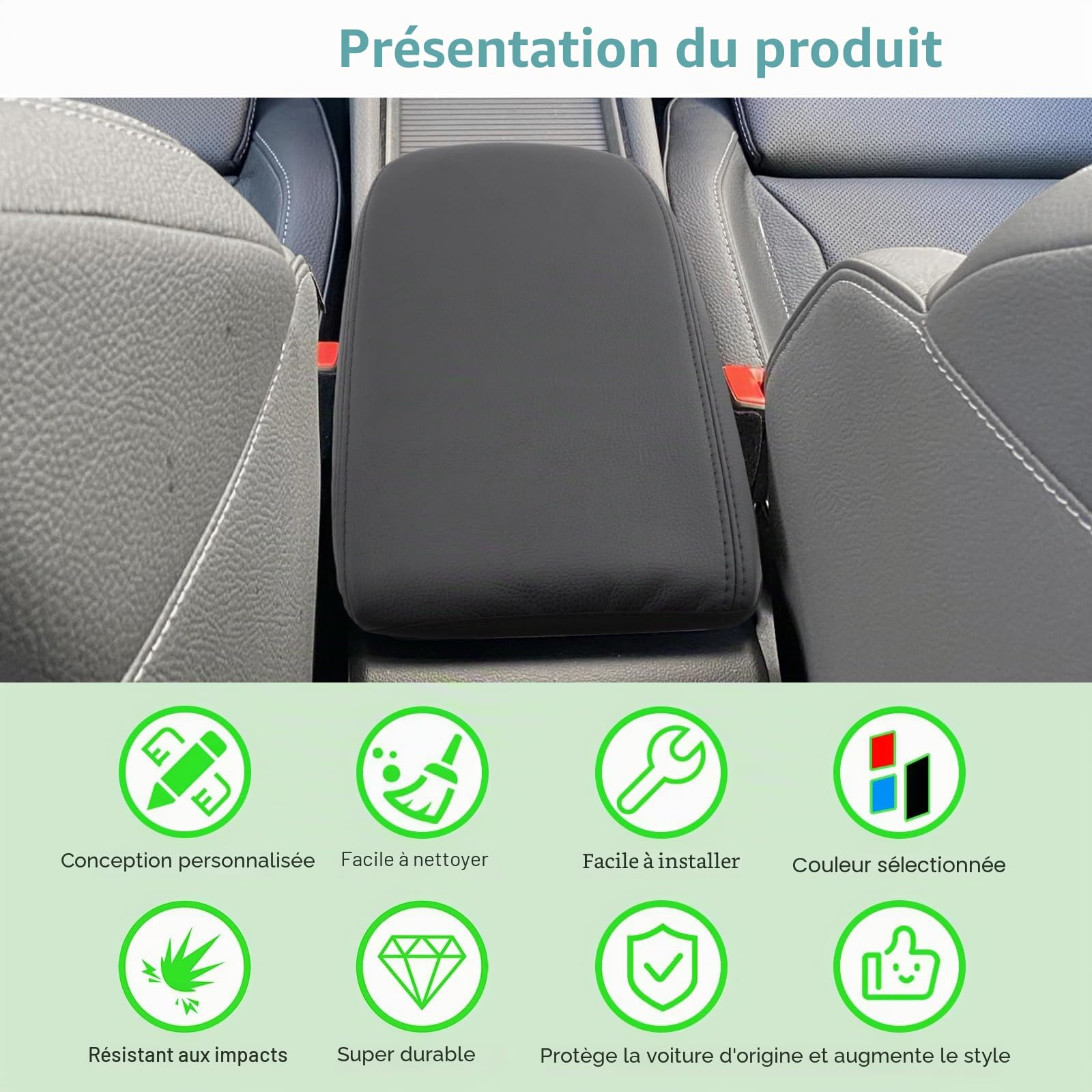 GAFAT Compatible avec Skoda Kodiaq ii 2024 2025 2026 Housse d'Accoudoir Central, Kodiaq 2 RS/Sportline Console Centrale Accoudoir Kodiaq 2025 Protection Microfibre Cuir PU, Kodiaq 2 Accessoires