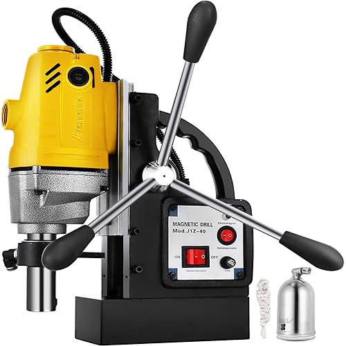 Mophorn 1100W Magnetic Drill Press with 1-1/2 Inch (40mm) Boring Diameter MD40 Magnetic Drill Press Machine 2810 LBS Magnetic Force Magnetic Drilling System 670 RPM Portable Electric Magnetic Drill