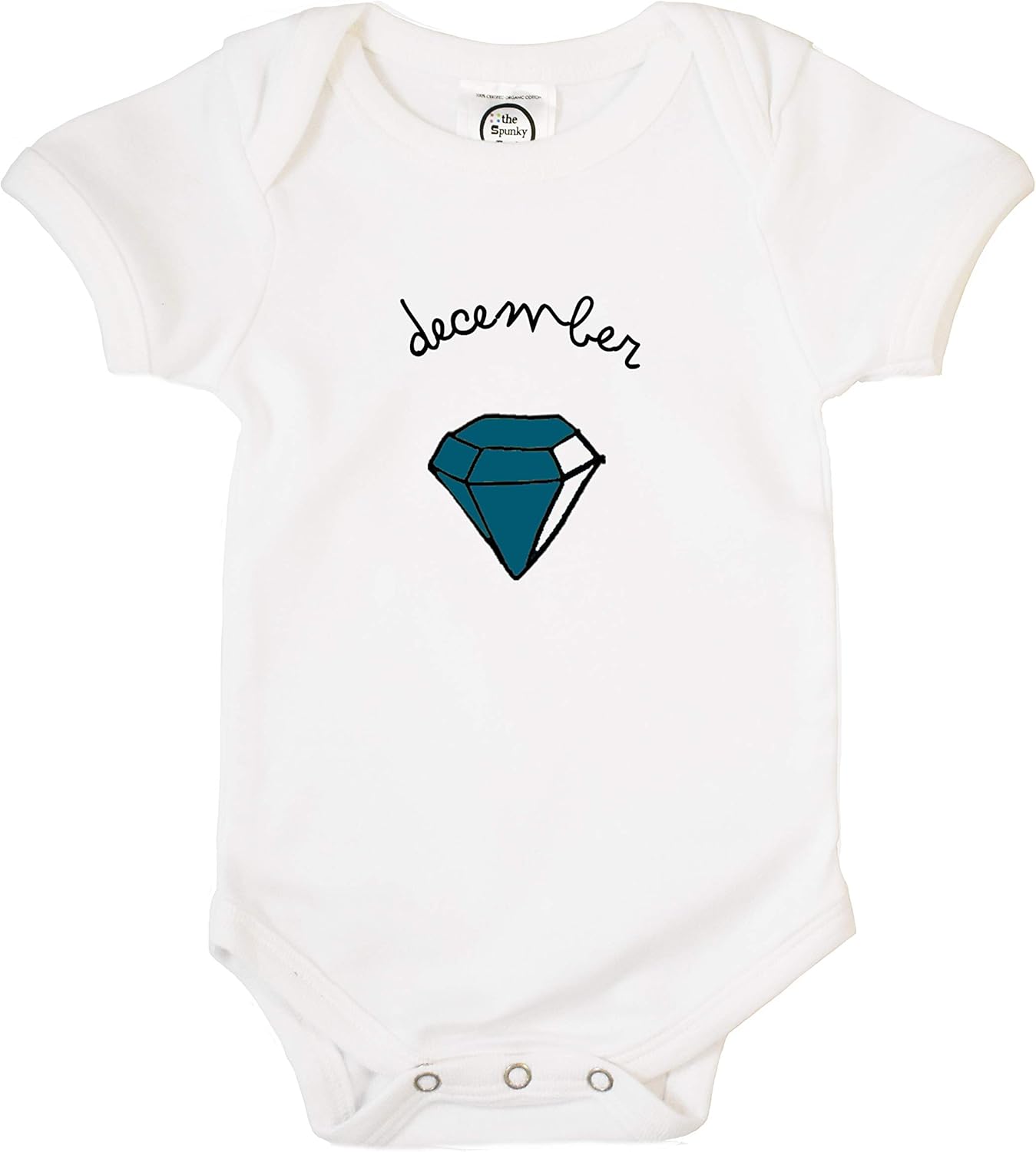 The Spunky Stork Birthstone Gem Stone Birth Month Organic Cotton Baby Bodysuit