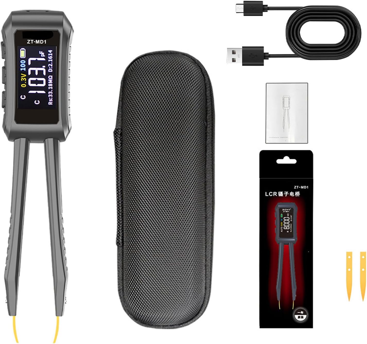 Portable Digital Tweezer Tester Diode Tester Measurement Tools Professional Meter Tweezer Clear Display Measurement Tool