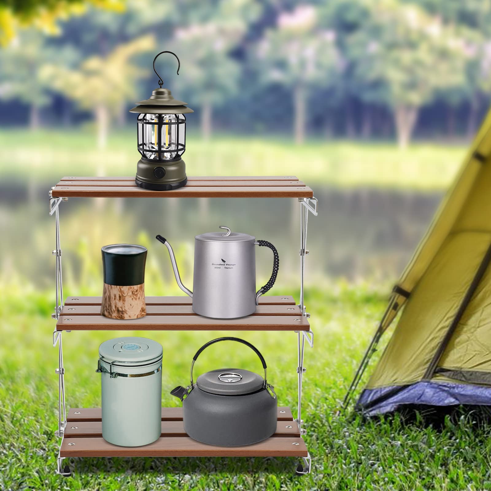 Amazon.com: TrueyEssence Folding Camping Storage Rack, Portable