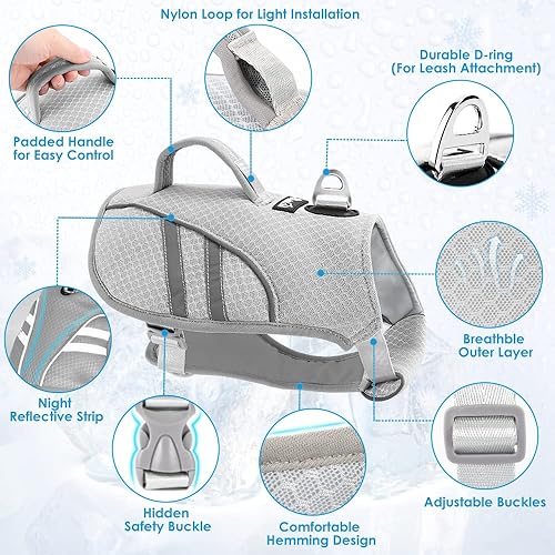 Miniatura 4 de SlowTon Chaleco refrescante para perros  Camisa refrescante para perros, chaleco de enfriamiento instantáneo evaporativo con bolsillo para bolsa de
