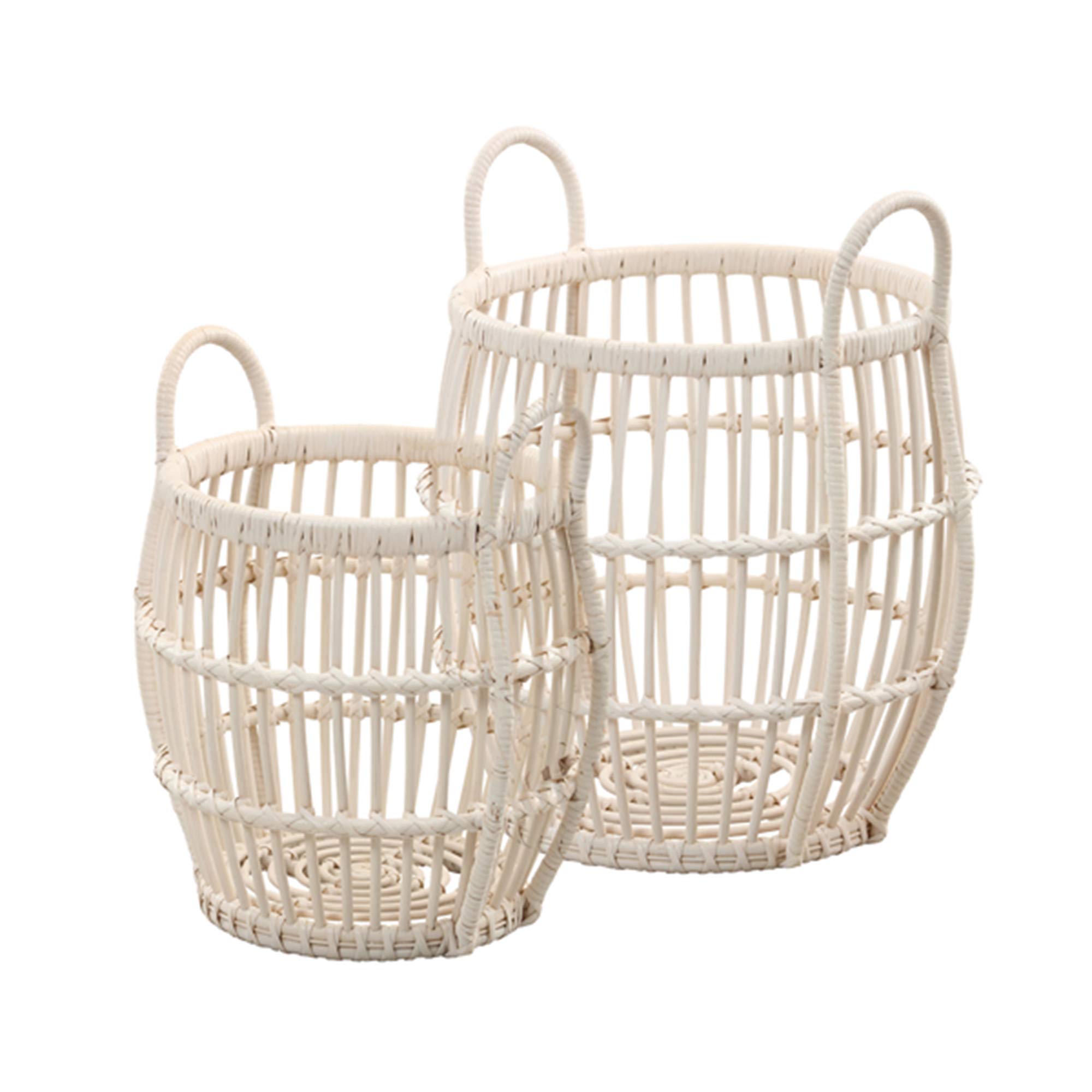 バスケット☆ホワイト☆ラタン Amazon.co.jp: サンフラワーラタン バスケット ホワイト 幅44×奥行き44